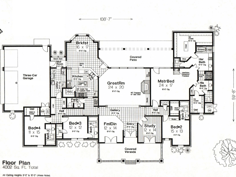One-Story Southern Level One of Plan 66214