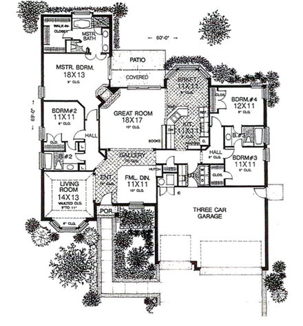 House Plan 66220 First Level Plan