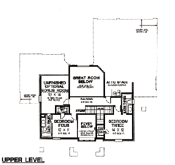 House Plan 66222 Second Level Plan