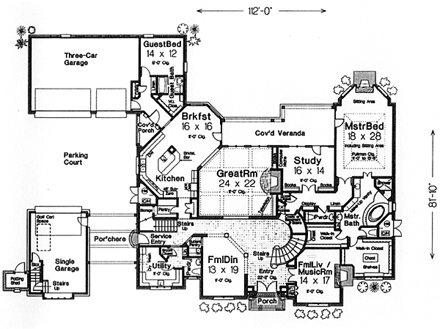 House Plan 66236 First Level Plan