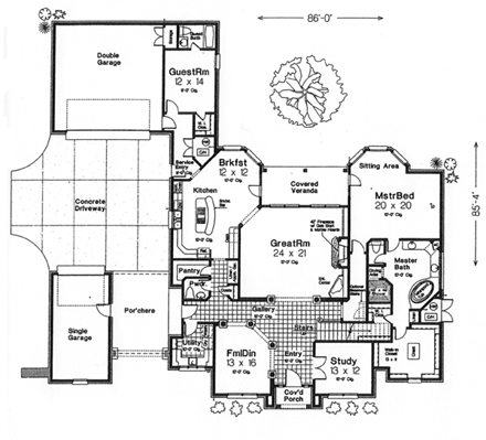 House Plan 66237 First Level Plan