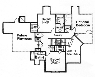 Country French Country Southern Level Two of Plan 66238