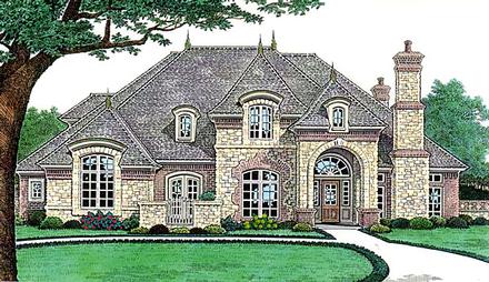 Country French Country Southern Elevation of Plan 66238