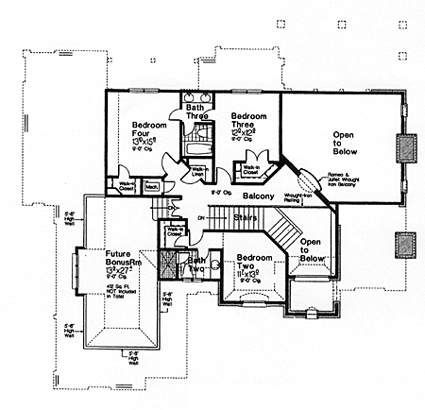 House Plan 66242 Second Level Plan