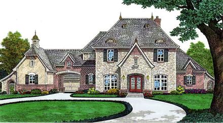 Country French Country Elevation of Plan 66243