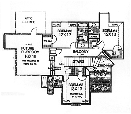 House Plan 66245 Second Level Plan