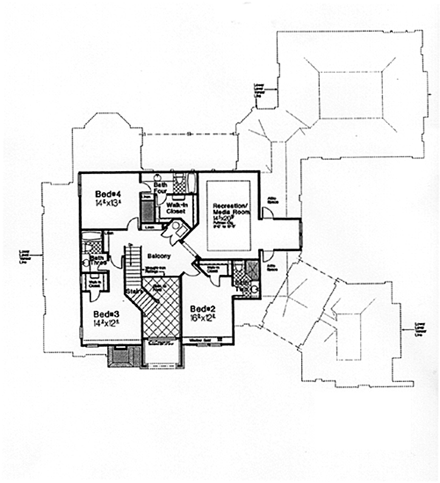 House Plan 66247 Second Level Plan