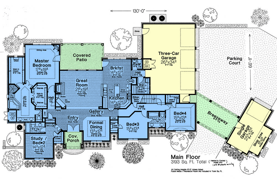 Plan 66248 European French Country House With 4 Bed 5 Bath 4 Car