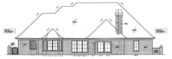 European Rear Elevation of Plan 66251