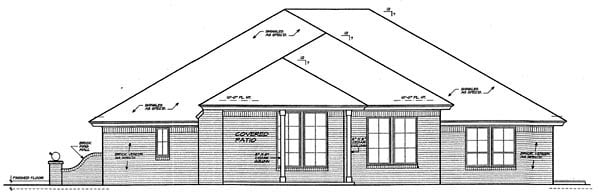 Country European Rear Elevation of Plan 66252