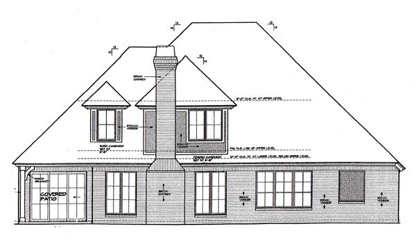 European Rear Elevation of Plan 66253