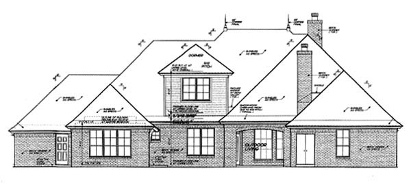 European Rear Elevation of Plan 66255