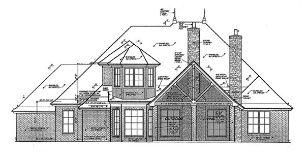 European Rear Elevation of Plan 66258