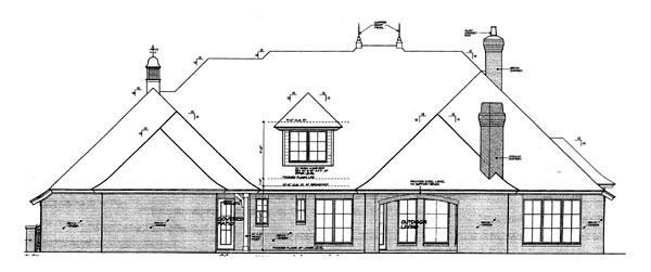 European Rear Elevation of Plan 66265