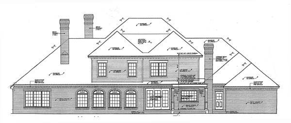 European French Country Rear Elevation of Plan 66270