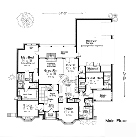 House Plan 66271 First Level Plan