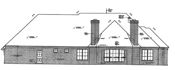 Country European French Country Rear Elevation of Plan 66272