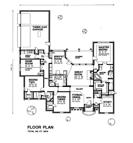 House Plan 66273 First Level Plan