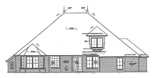 European Rear Elevation of Plan 66274