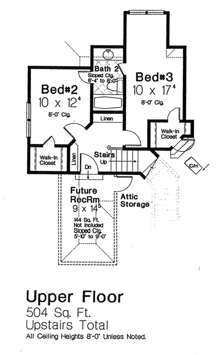 House Plan 66275 Second Level Plan