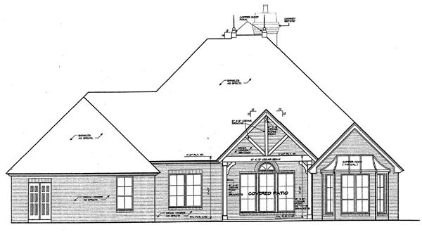 Country European Rear Elevation of Plan 66278