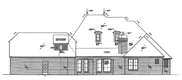 Country European Rear Elevation of Plan 66280