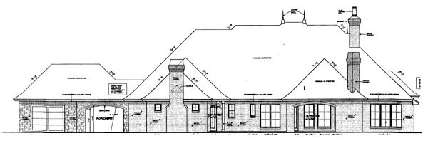 Country European Rear Elevation of Plan 66283