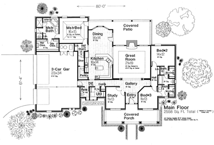 House Plan 66285 First Level Plan