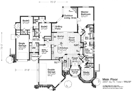House Plan 66287 First Level Plan
