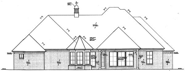 Country European Rear Elevation of Plan 66289