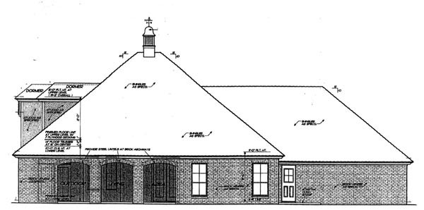 Country European Rear Elevation of Plan 66299