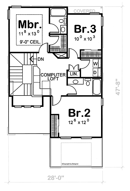 House Plan 66410 Second Level Plan