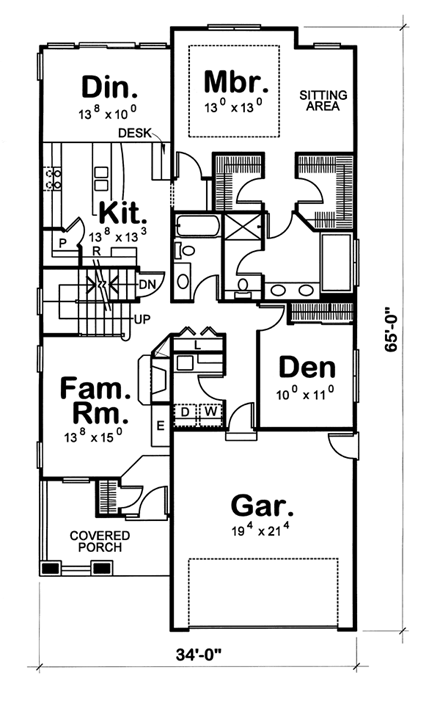 House Plan 66414 First Level Plan