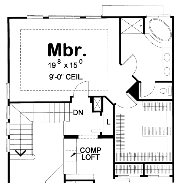 Craftsman Alternate Level Two of Plan 66423