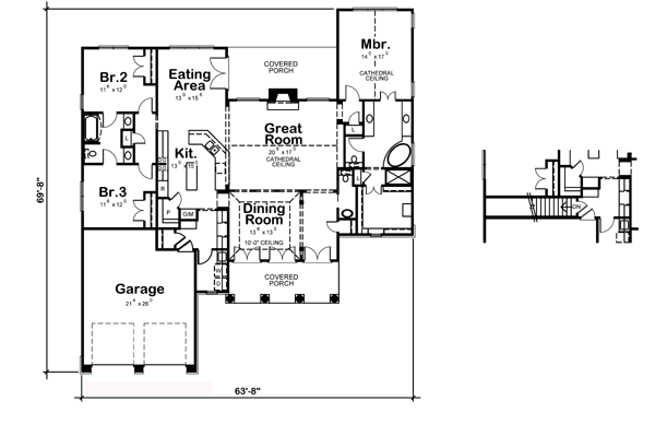 Craftsman Level One of Plan 66441