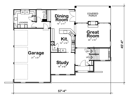 House Plan 66442 First Level Plan