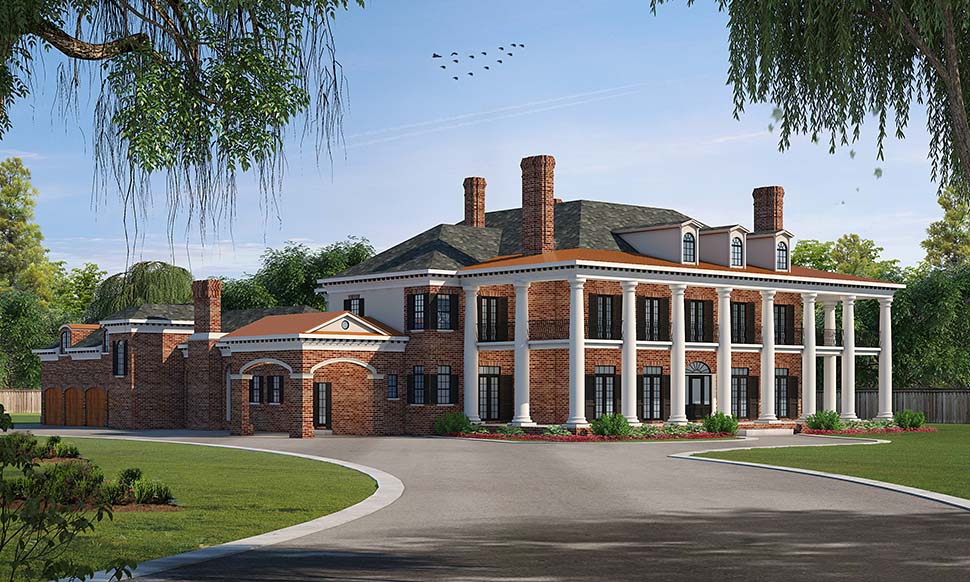 Colonial, Plantation Plan with 9360 Sq. Ft., 5 Bedrooms, 7 Bathrooms, 4 Car Garage Picture 7