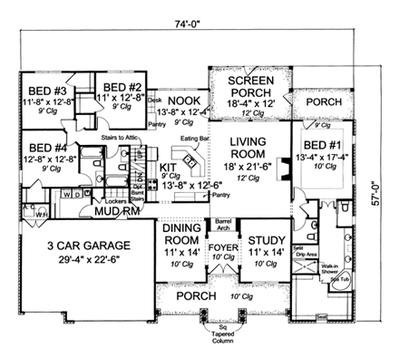 House Plan 66460 First Level Plan