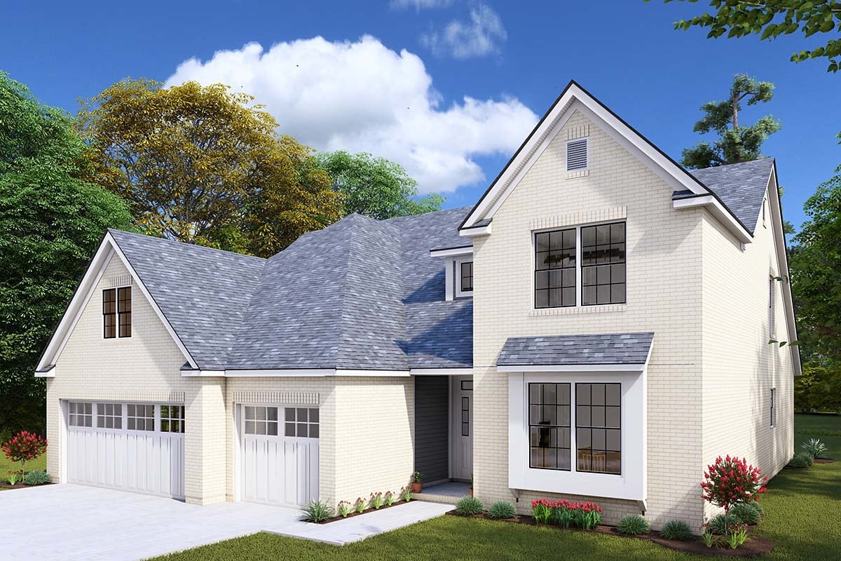 Traditional Plan with 2171 Sq. Ft., 3 Bedrooms, 3 Bathrooms, 3 Car Garage Picture 2