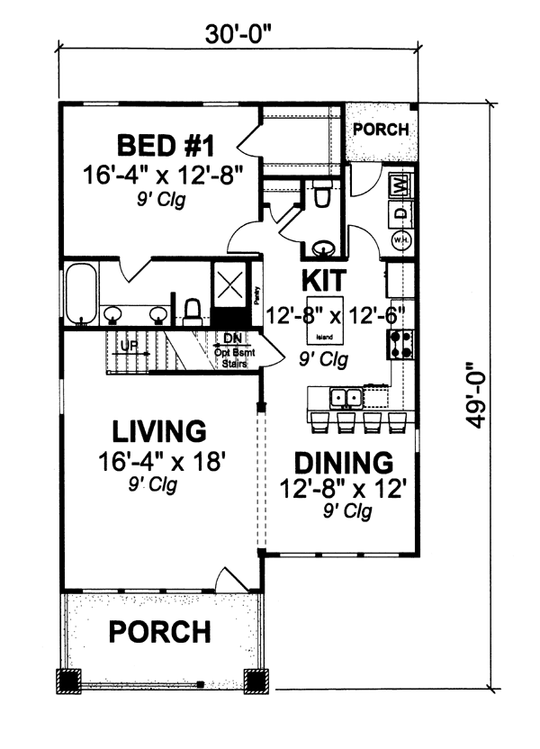 Bungalow Country Craftsman Level One of Plan 66470