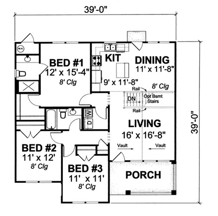 House Plan 66474 First Level Plan