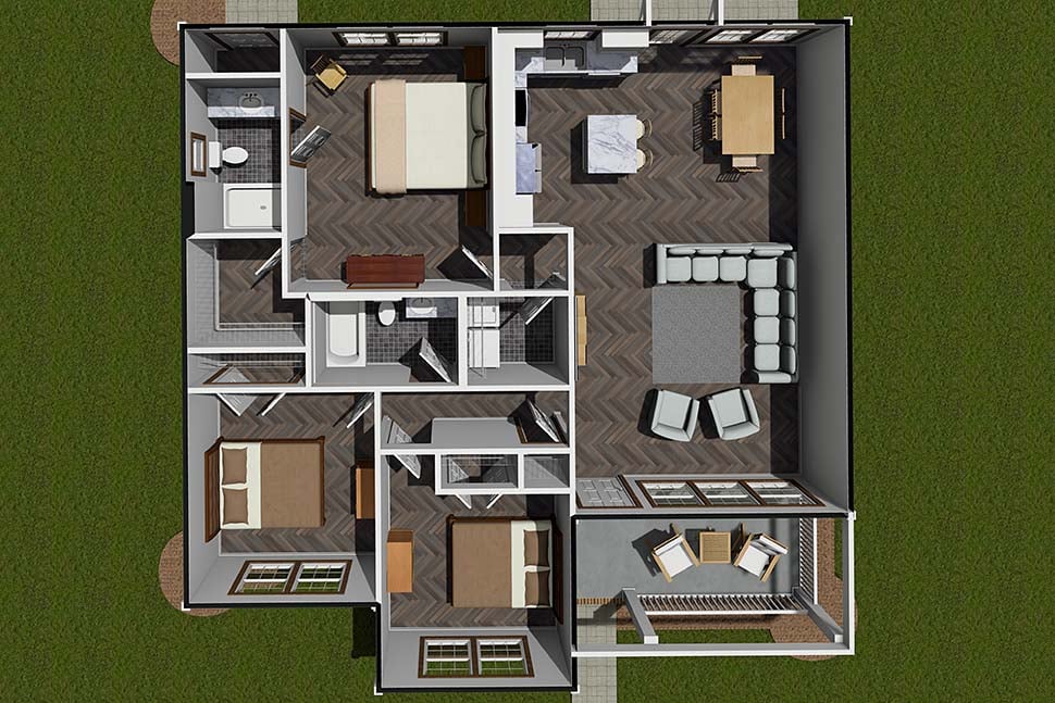 Traditional Plan with 1286 Sq. Ft., 3 Bedrooms, 2 Bathrooms Picture 7
