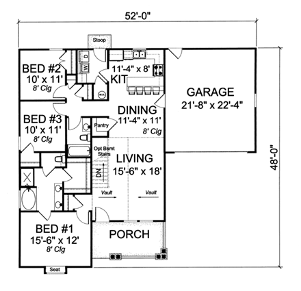 House Plan 66477 First Level Plan