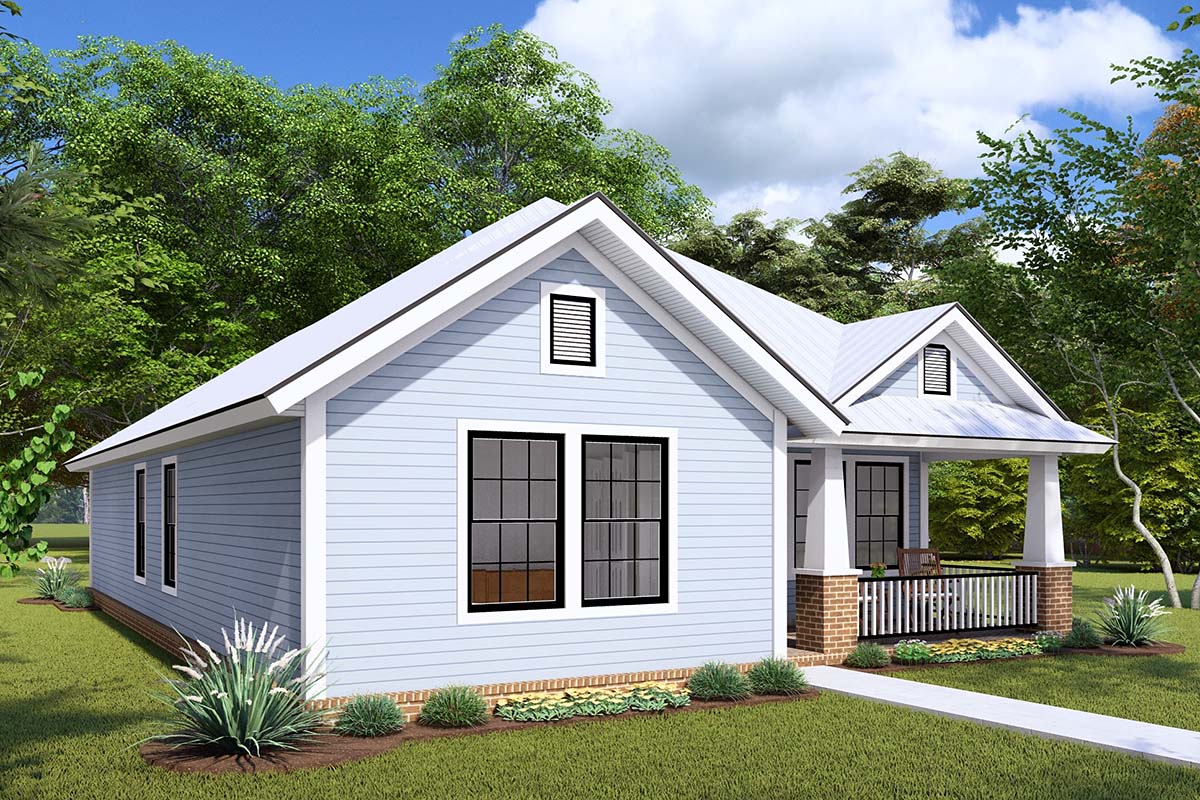 Cottage, Craftsman, Traditional Plan with 1271 Sq. Ft., 3 Bedrooms, 2 Bathrooms Picture 3