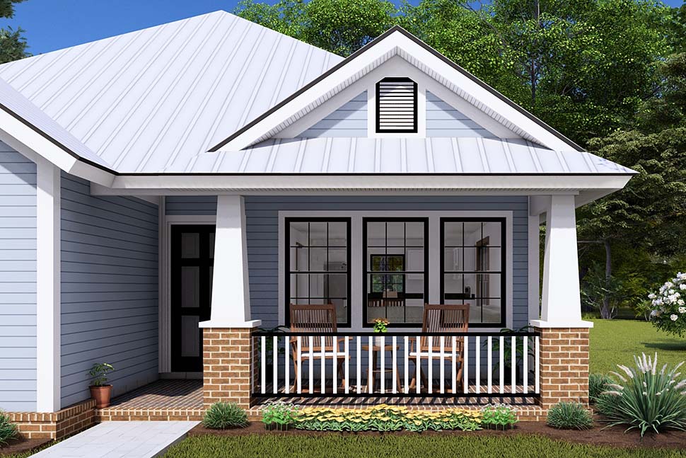 Cottage, Craftsman, Traditional Plan with 1271 Sq. Ft., 3 Bedrooms, 2 Bathrooms Picture 4