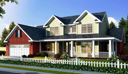 Country Farmhouse Elevation of Plan 66486