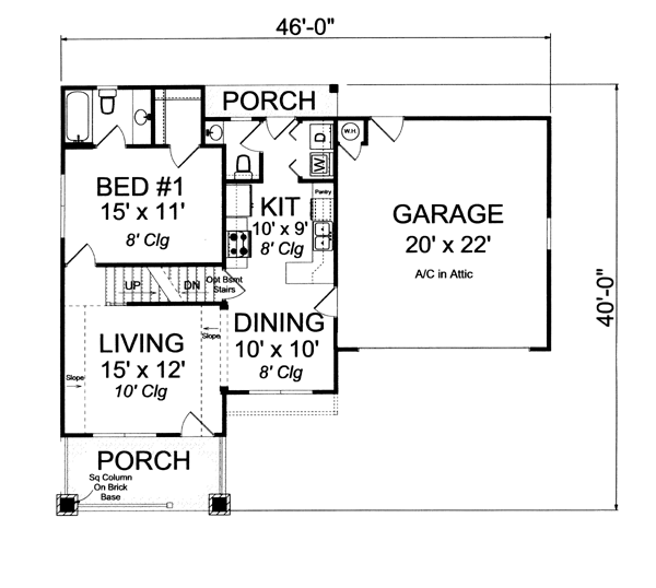 Craftsman Traditional Level One of Plan 66489