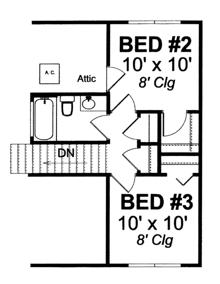 House Plan 66489 Second Level Plan