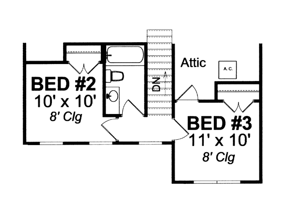 Farmhouse Traditional Level Two of Plan 66491