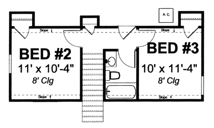 House Plan 66493 Second Level Plan